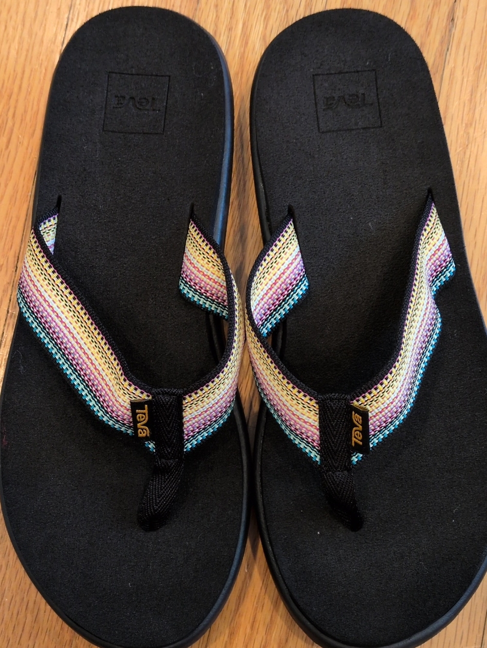 Teva Voya Women's Flip Flops with Antiguous Multicolor Straps 9 - Picture 8 of 8